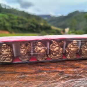 Conjunto Imagem 6 Mini Buda Dourado Resina - 3cm