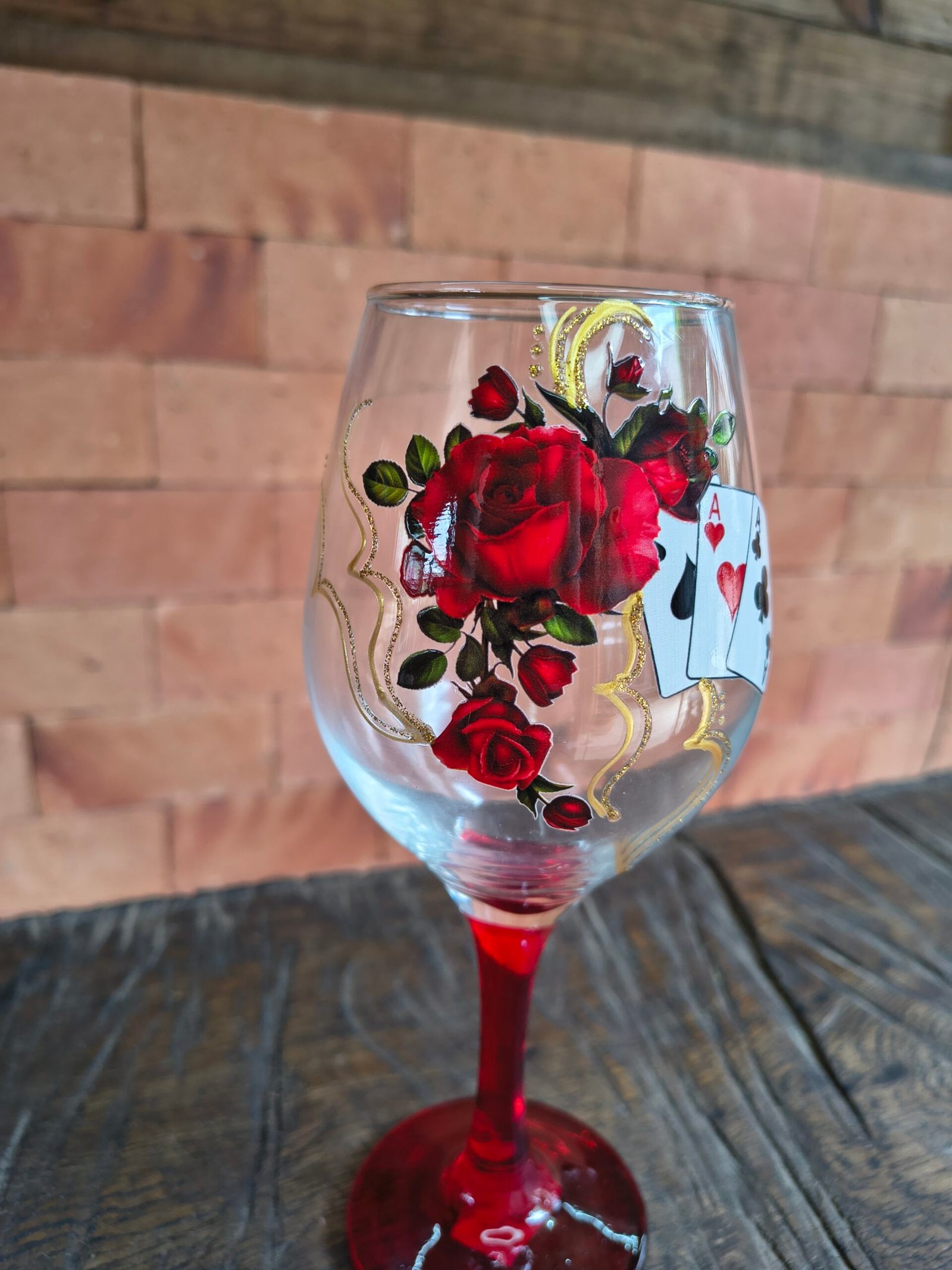 ✨ Taça Ritualística “Rosa & Ases do Destino” – Elegância, Poder e Caminhos Abertos ✨ - Imagem 3