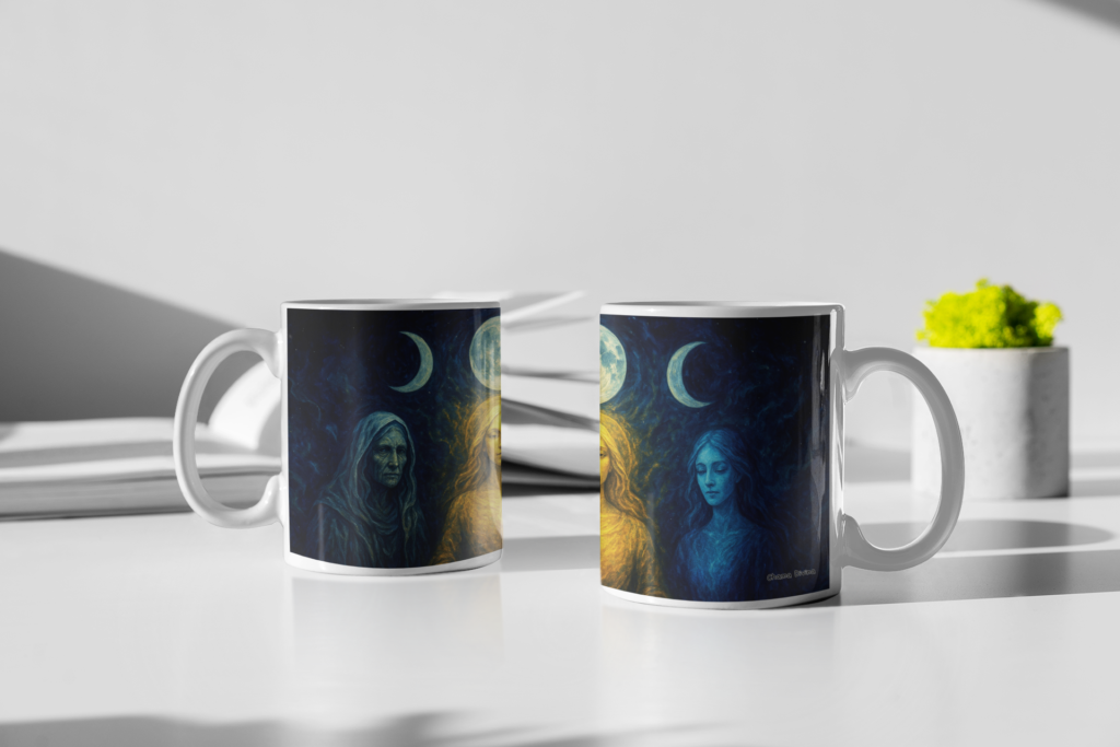 🌕 Caneca As Três Faces da Lua — O Ciclo da Essência