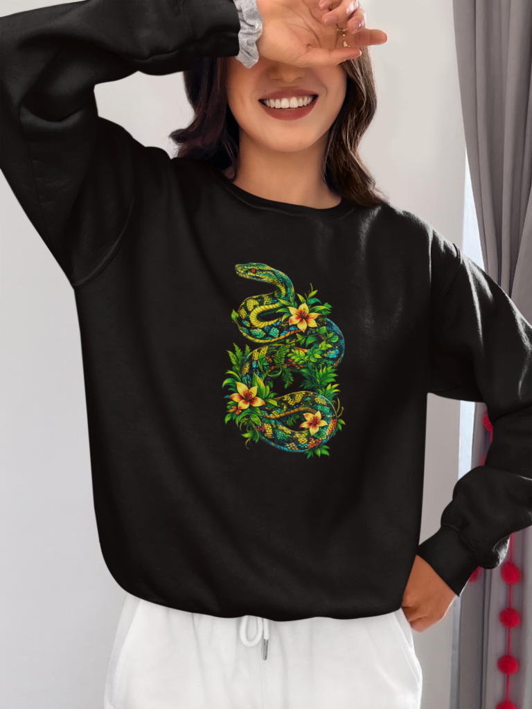 Blusão de Moletom Chama Divina – Jiboia Sagrada