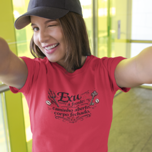 Camiseta Long Feminina Exu — Chama Divina